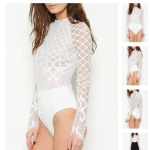 white bridal bodysuit